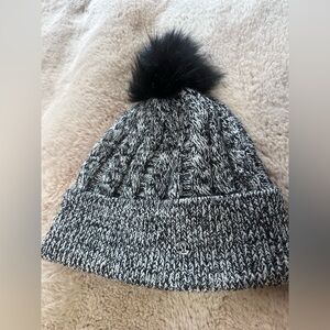 Lululemon Black and White Knit Beanie with Pom